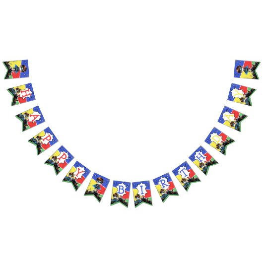 Superheld verjaardag Bunting vlaggen Vlaggetjes (Alle)