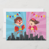 Superheld Verjaardag Foto Roze Blauw Joint Boy Mei Kaart (Achterkant)