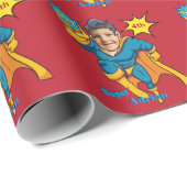 Superheld 🦸 Verjaardag Persoonlijke Foto-cadeaupa Cadeaupapier (Rol Hoek)