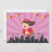 Superheld Verjaardag Roze Meisjes Super Foto Kaart (Achterkant)