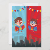 Superheld Verjaardagsbroeders Blauw Rood Joint Boy Kaart (Achterkant)