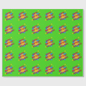 Superheld verjaardagsfeestje cadeaupapier (Vlak)