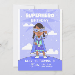 Superheld verjaardagsuitnodiging, Meisjes Verjaard Kaart
