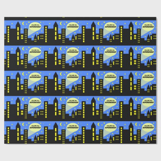 Superheld verpakkingspapier | superheld | tafellak cadeaupapier (Vlak)