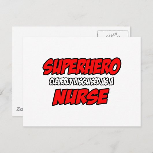 Superheld...Verpleegster Briefkaart (Voorkant / Achterkant)