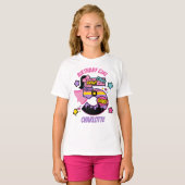 Superheld vijfde verjaardag meisje 5e supermeisje t-shirt (Voorkant volledig)