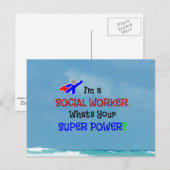 Superheld voor maatschappelijk werkers briefkaart (Voorkant / Achterkant)