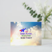 Superheld voor maatschappelijk werkers briefkaart (Staand voorkant)