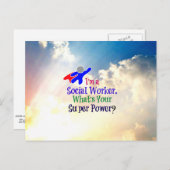 Superheld voor maatschappelijk werkers briefkaart (Voorkant / Achterkant)