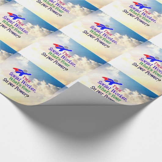 Superheld voor maatschappelijk werkers cadeaupapier (Hoek)
