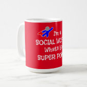 Superheld voor maatschappelijk werkers koffiemok (Voorkant links)