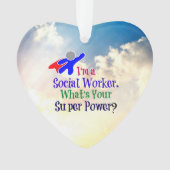 Superheld voor maatschappelijk werkers ornament (voorkant)