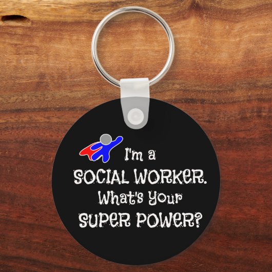 Superheld voor maatschappelijk werkers sleutelhanger (Voorkant)