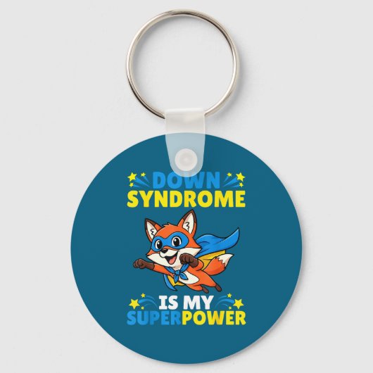Superheld Vos Downsyndroom Is Mijn Superbewustzijn Sleutelhanger (Voorkant)