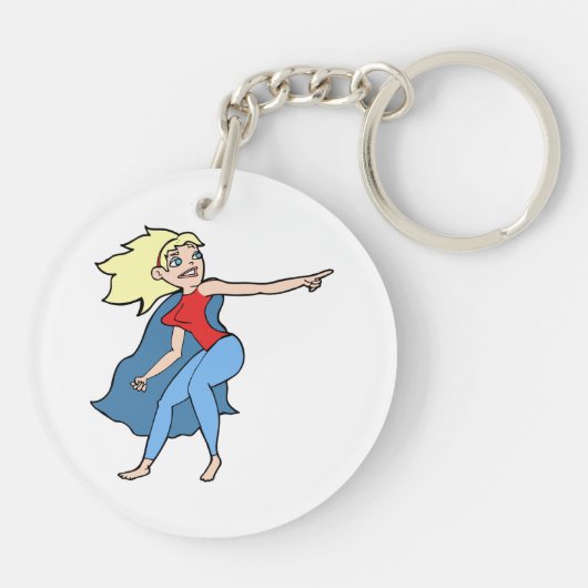 Superheld Vrouw Sleutelhanger (Achterkant)
