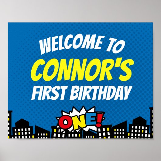 Superheld Welkomstteken Poster (Voorkant)