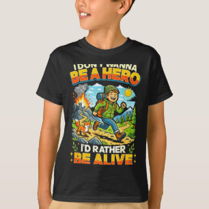Superheld wil geen held zijn grappige quote wandel t-shirt