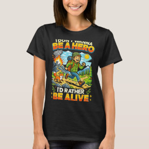 Superheld wil geen held zijn grappige spreuk wande t-shirt