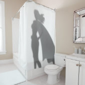 Superheld Woman Behrendt the Scenes Funny Silhouet Douchegordijn (In situ)