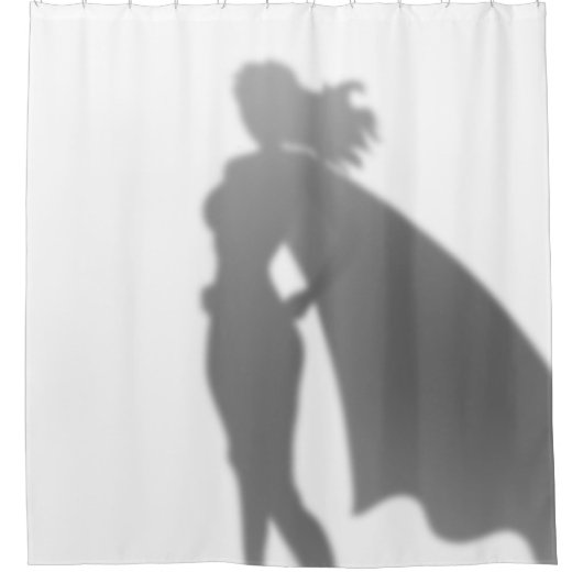 Superheld Woman Behrendt the Scenes Funny Silhouet Douchegordijn (Voorkant)