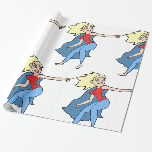 Superheld Woman Cadeaupapier (Uitgerold)