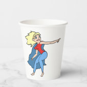 Superheld Woman Papieren Bekers (Voorkant)
