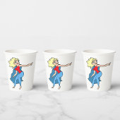 Superheld Woman Papieren Bekers