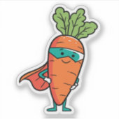 Superheld Wortel Sticker (Voorkant)