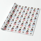 Superheld Wrapping Paper (meisjesnaam) Cadeaupapier (Uitgerold)