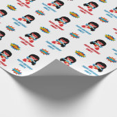 Superheld Wrapping Paper (meisjesnaam) Cadeaupapier (Hoek)