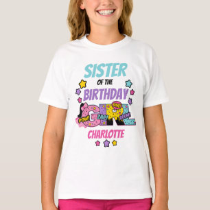 Superheld Zuster van het Birthday Super Girl T-shirt