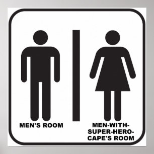 Superhelden Badkamer Grappige Poster