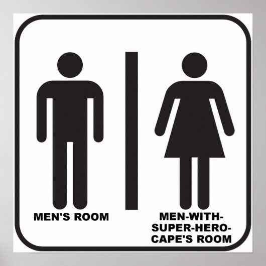 Superhelden Badkamer Grappige Poster (Voorkant)