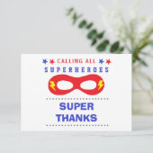 Superhelden Feest Super bedankt (Staand voorkant)