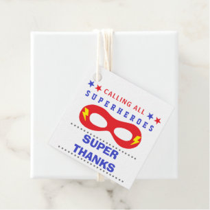 Superhelden Feest Super bedankt Bedankjes Labels