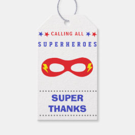 Superhelden Feest Super bedankt Cadeaulabel