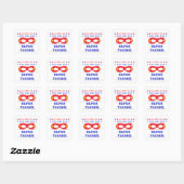 Superhelden Feest Super bedankt Vierkante Sticker (Vel)