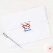 Superhelden Feest Super bedankt Vierkante Sticker (Envelop)