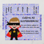 Superhelden Feest Uitnodiging (Voorkant / Achterkant)