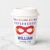 Superhelden Feest Verjaardag Papieren Bekers (Achterkant)