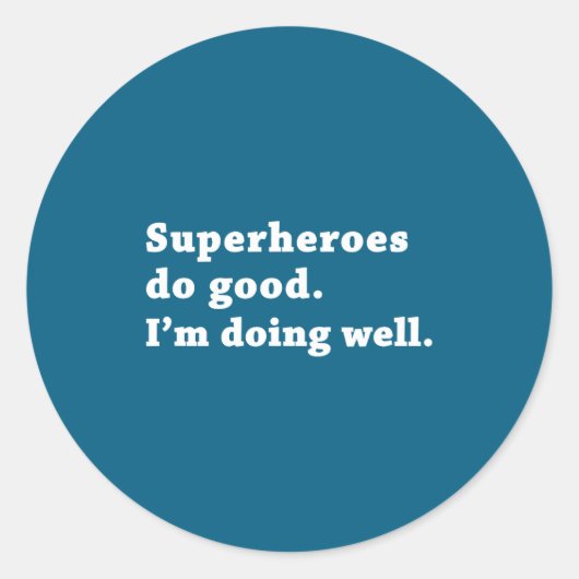 Superhelden Goed Niet Goed Ronde Sticker (Voorkant)