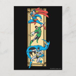 Superhelden in actie briefkaart
