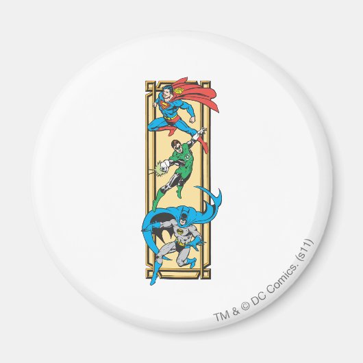 Superhelden in actie magneet (Voorkant)