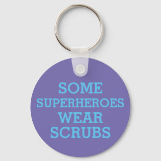 Superhelden in Scrubs Button Sleutelhanger