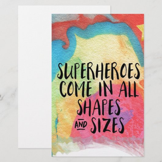 superhelden-inspirerend- briefpapier (Voorkant / Achterkant)