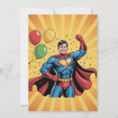 Superhelden Jongens Verjaardagsfeestje Kaart (Achterkant)