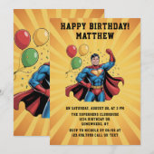 Superhelden Jongens Verjaardagsfeestje Kaart (Voorkant / Achterkant)