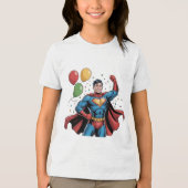 Superhelden Jongens Verjaardagsfeestje Tri-Blend Shirt (Voorkant)