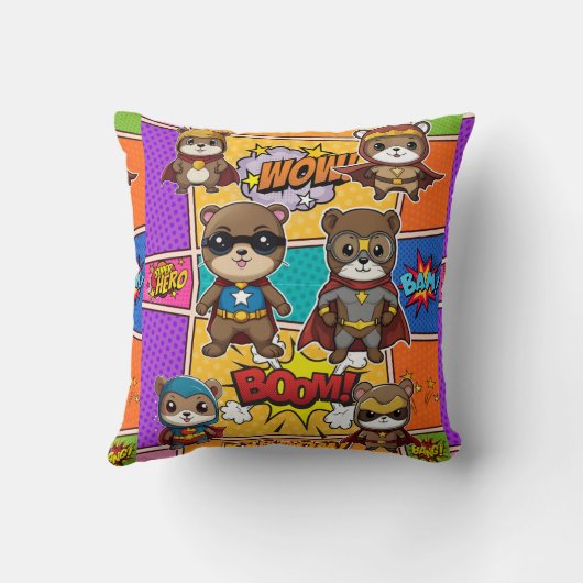 Superhelden Kawaii Gopher Prints Kussen (Achterkant)