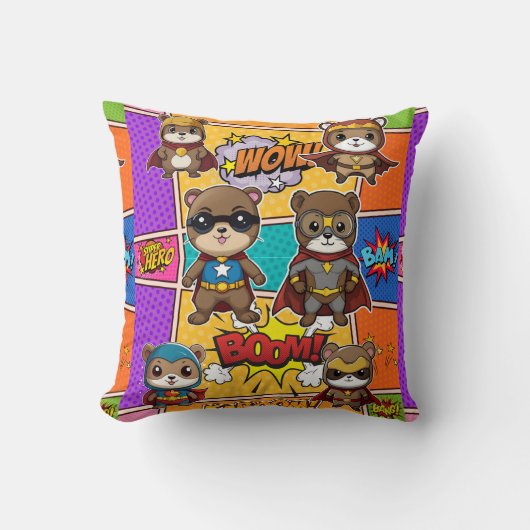 Superhelden Kawaii Gopher Prints Kussen (Voorkant)